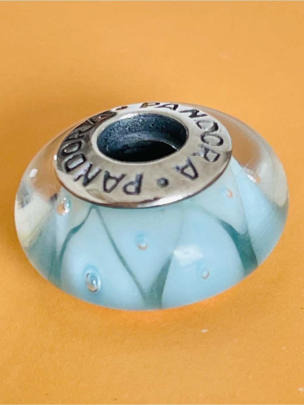 Pandora Light Blue Murano Glass Dot Charm